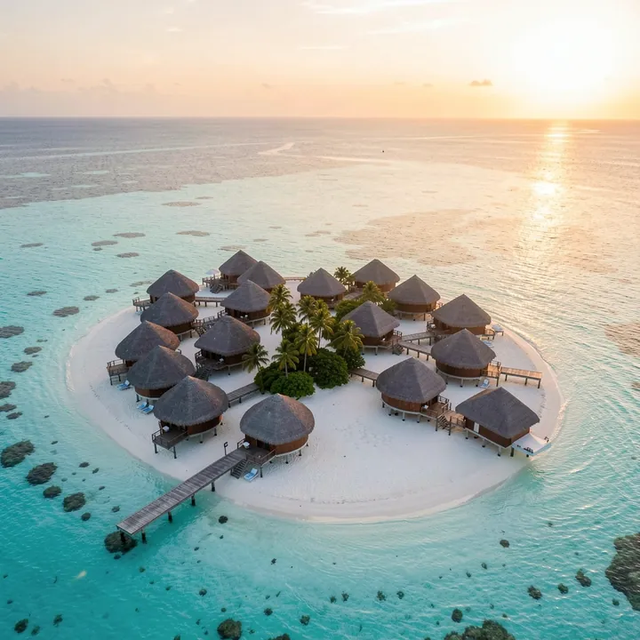 Overwater villas in the Maldives